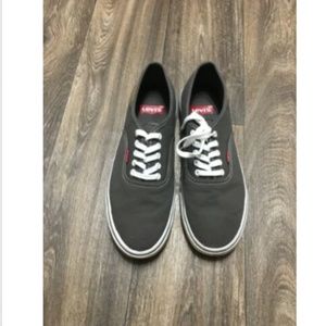 Levi's Gray White Canvas Lace up Sneakers